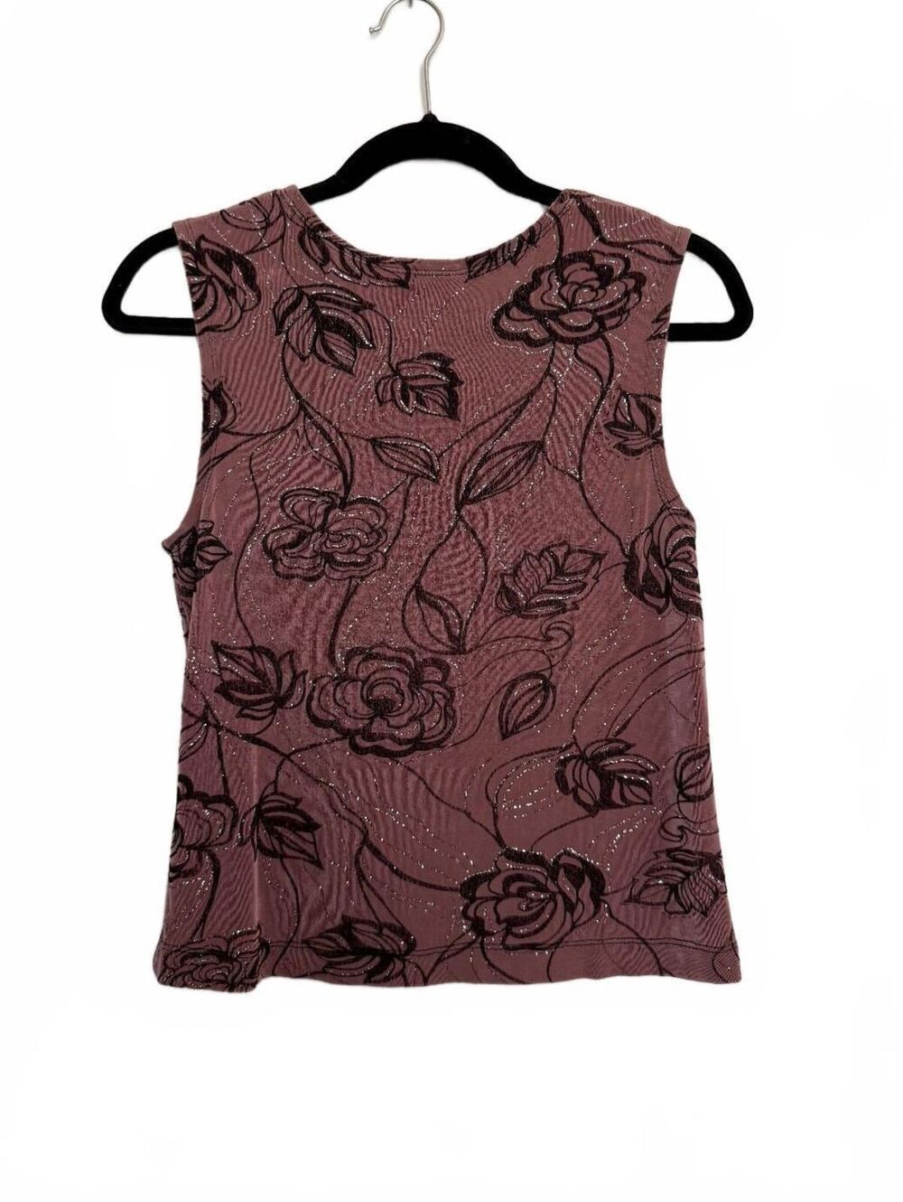 Y2K Sparkly Rose Pink Floral Tank Top